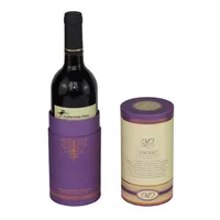 Emballage en tube de papier pour bouteille de vin de luxe avec logo personnalisé en gros, boîte cylindrique élégante pour vins et spiritueux haut de gamme