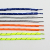 Vente en gros de vêtements lacet de chaussures de course à cordon de 54 pouces lacets ronds à pointe en plastique fluorescent personnalisés