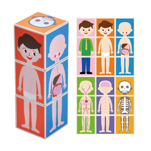 木制の教育人間システムブロック木制パズルオルガン; 骨; 筋肉子供のおもちゃ - Product Image 1