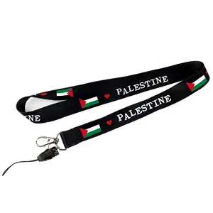 Giá rẻ tùy chỉnh đầy đủ màu sắc quốc gia cờ palestin dây buộc nhà sản xuất