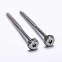 Sekrup Kayu Torx Drive Hex Flange Baja Tahan Karat 304 Metrik Setengah Ulir Self Tapping untuk Dek Luar Ruangan dan Furnitur OEM