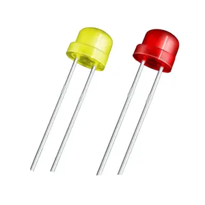 JOMHYM topi LED, Diode LED celup melalui lubang, topi jerami 4.8mm hijau biru Amber, kuning, merah diffuser, warna bening air