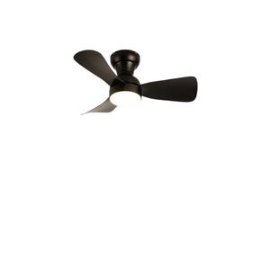 HSG Model 719 26-Inch LED Flush Mount <b>Ceiling</b> Fan Iron <b>Glass</b> DC/AC Motor 10-Year Warranty Modern Style Remote Control - Product Image 1