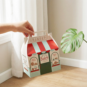 Caja de Papel para Panadería con Diseño Personalizado, Caja de Cartón para Llevar Comida, para Pastelería y Tienda de Postres - Product Image 1