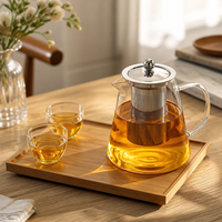 Théière en verre moderne avec infuseur, 550ml, 750ml, 950ml, pour thé en fleurs et thé en vrac, ensemble de préparation sécurisé