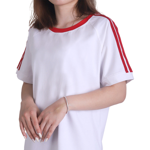 T-shirt en coton à col rond avec logo personnalisé pour femmes, usine OEM au Vietnam - Product Image 5