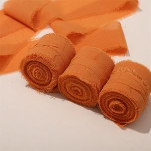 Cinta de Terciopelo de Poliéster de 2 Pulgadas en Oferta, Color Auburn, Borde Deshilachado, para Lazos de Mariposa Navideños, Embalaje de Regalos, 3 Yardas - Product Image 2