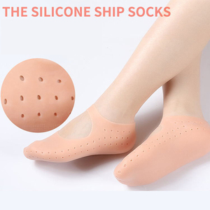 Chaussette <span class=keywords><strong>en</strong></span> <span class=keywords><strong>silicone</strong></span> respirant soins des pieds gel talon fissuré spa gel chaussette humidité chaussettes - Product Image 3