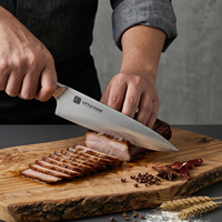 Cuchillo Santoku Profesional de 7 Pulgadas, Acero X50CrMoV15, Hoja Ultra Afilada, Cuchillo de Cocina Japonés para Cortar Pescado y Carne