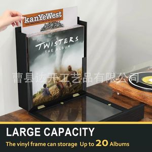 Wooden Vinyl Record Storage <b>Box</b> Wall Mounted Acrylic CD Display Rack <b>Music</b> Album Magazine Organizer 1 Layer - Product Image 3