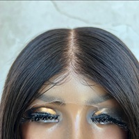 Nœuds blanchis HD pour perruque Lace Closure style Bob, cheveux européens noirs naturels vierges, nœuds invisibles sans colle
