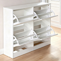 Meuble à chaussures moderne et minimaliste en acier, pivotant et escamotable, pour entrée, couloir, ou côté mur, tout-en-un