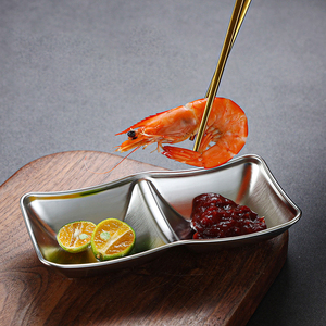 Plat à condiments en acier inoxydable, bol à trempette pour fondue, assiette à sauce soja, barbecue, sushi, vinaigre, plateau à condiments, vaisselle de cuisine - Product Image 3