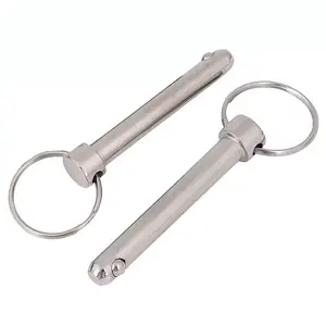 SUS 304 Inox Release Quick Release Ball Lock Pin with Ring Quick Pin 6mm 10mm x 80mm Length