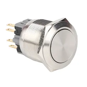 HUSA 25 мм CCC плоский переключатель 1NO1NC Кнопка ВКЛ/ВЫКЛ SPDT металлический кнопочный переключатель без светодиодной лампы Кнопка освещения
