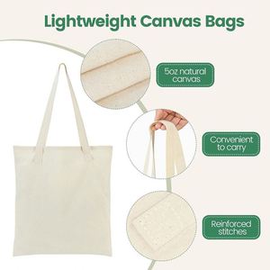 Sacs en tissu de coton réutilisables, légers, doux, 100% naturels, 5 oz, pour les courses - Product Image 4