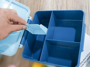 Kids Bento Lunch <b>Box</b> with Thermo Leakproof Food <b>Containers</b> with Adjustable Dividers - Product Image 2