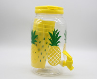 Pichet d'eau froide transparent réutilisable en plastique, 2,5 L/3,8 L, avec robinet, design moderne, vente en gros d'usine