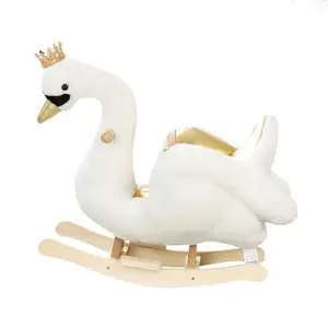 Cavalo de pelúcia macia swan, brinquedo de pelúcia que balança o cavalo oem/mm, segurança balançar cavalo, brinquedos de pelúcia para crianças