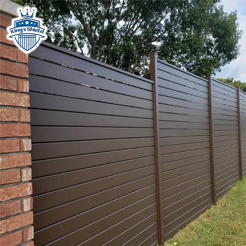 Modern design modular fence aluminum metal horizontal yard privacy slat fence panels outdoor garden fence