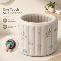 Baignoire gonflable pour bébé avec pompe à air intégrée, chambres à air en PVC isolées et rangement compact pour personnalisation de marque