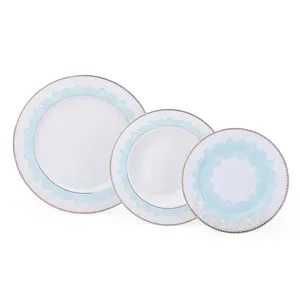 Wholesale porcelain dinner ware Plate sets ceramic dinner set embossed