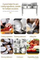 Équipement de cuisine commerciale sur mesure, évier en acier inoxydable de forme spéciale - Options d'évier simple, double ou triple disponibles