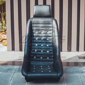 WZSEAHI Sedile da Corsa Universale in PVC Nero, Sedile Sportivo Classico Retrò con Scorrimento - Product Image 2