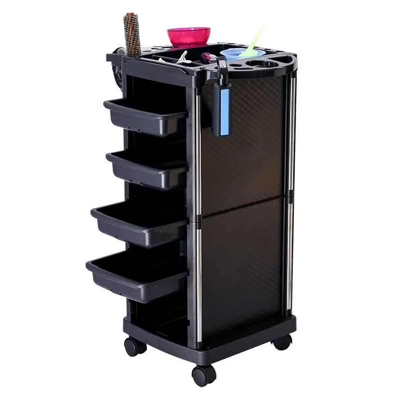 4 Drawers Hair Salon Beauty Spa Hairdresser Storage Cart Trolley Rolling Multi-function Barber Shop Tool