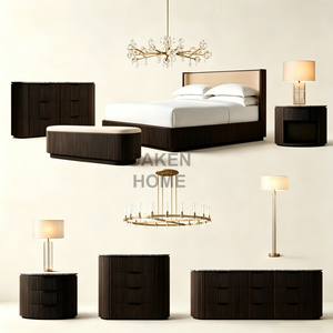 OAKEN Luxury <strong>Complete</strong> Bedroom <strong>Sets</strong> king Size Double <strong>Bed</strong> Room Home Storage Oak Wooden Frame Modern Full Bedroom Furniture <strong>Set</strong> - Product Image 2