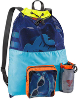 Mochila duradera producida en fábrica para playa, red de malla de playa, dibujo de gran volumen, equipo resistente para buceo, natación, Camping