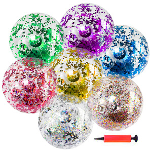 Vente en gros de ballons de plage à paillettes Jumbo <span class=keywords><strong>pour</strong></span> <span class=keywords><strong>piscine</strong></span> <span class=keywords><strong>Balles</strong></span> Confettis Paillettes Gonflables Clair Ballon de plage <span class=keywords><strong>Piscine</strong></span> Jouets aquatiques amusants - Product Image 1