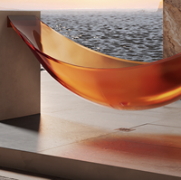 Baignoire transparente suspendue extérieure avec forme unique et facile à nettoyer pour les villas
