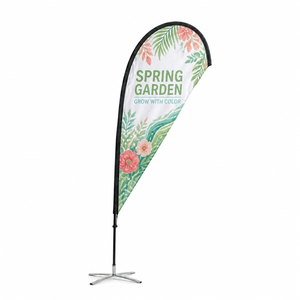 Bandera Gota Personalizada de Poliéster de Doble Cara y Base de Agua para Concesionarios y <span class=keywords><strong>Eventos</strong></span>, Impresión de Logotipo OEM - Product Image 4