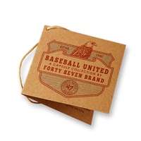 Logo personnalisé sérigraphié étiquette volante en papier kraft avec ficelle de chanvre