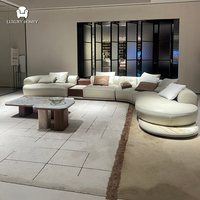 Italienisches Minimalistisches Gebogenes Sektional-Sofa-Set, Wohnzimmermöbel, Modernes Luxus-Villen-Wohnzimmermöbel-Sofa-Set