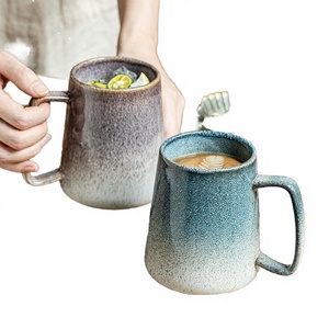 Taza de Café de Cerámica Retro Hecha a Mano, Nueva y Creativa, con Diseño de Corazón, Esmaltada y Reactiva, Apta para Alimentos y Microondas, Venta al Por Mayor - Product Image 3