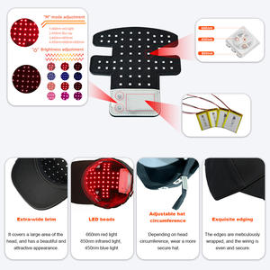 หมวกบำบัดด้วยแสงสีแดงไร้สาย 3 ความยาวคลื่น 450 นาโนเมตร 660 นาโนเมตร 850 นาโนเมตร สำหรับการเจริญเติบโตของเส้นผม - Product Image 3