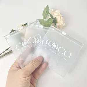 Paquete de plástico EVA mini autosellado con logotipo personalizado, bolsa de joyería de PVC transparente, bolsa bonita con cremallera para producto