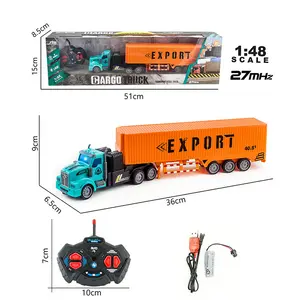 R/C römork kamyon oyuncak uzaktan kumandalı oyuncaklar çocuklar araba konteyner kamyon araç açık kapı rc kamyon şoförü ve römork juguetes RC traktör