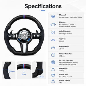 Volant sport OEM personnalisé, modification intérieure, pièces de rechange automobiles, kits de style racing pour BMW - Product Image 2
