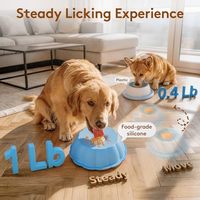 ZMaker 2026 Nuevo comedero lento para perros, cuenco para lamer con bola de entretenimiento para líquidos y golosinas, juguete antideslizante para lamer caldo de hueso