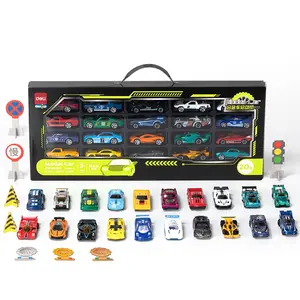 Deli YW125-2 Zinc alloy car mobilization car model creative cartoon children's entertainment toy set 24set per carton