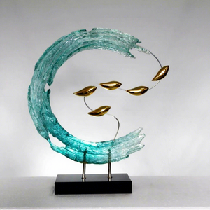 Escultura circular transparente de resina para decoración del hogar 005 - Product Image 1