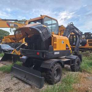 Excavatrice sur pneus hydraulique Hyundai HW60 d'occasion de haute qualité, 6 tonnes, équipement industriel à vendre à bas prix - Product Image 4