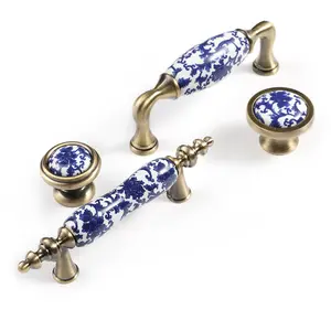 Maxery-Poignée en <span class=keywords><strong>porcelaine</strong></span> bleu et blanc, <span class=keywords><strong>bouton</strong></span> d'armoire céladon, poignées <span class=keywords><strong>de</strong></span> tiroir vintage, poignée <span class=keywords><strong>de</strong></span> <span class=keywords><strong>porte</strong></span> en céramique, boutons d'armoire simples - Product Image 1