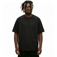 T-shirt en soie glacée pour couple, 170g, maille respirante, impression par transfert thermique quatre aiguilles six fils, logo personnalisé, M-5XL, tee-shirt d'entraînement d'été