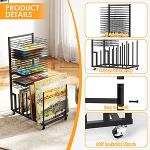 JH-Mech المتداول الفن قماش التخزين منظم قابل للتعديل مؤطرة الفن قماش المجلس لوحة الرسم الفن لوحة الفن الفن رف التخزين - Product Image 2