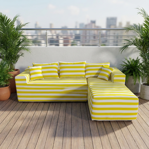 Canapé Modulaire Extérieur Moderne Personnalisé à Rayures, en Mousse Compressée, Imperméable, pour <span class=keywords><strong>Salon</strong></span>, Balcon ou Salle <span class=keywords><strong>de</strong></span> Sport - Product Image 4