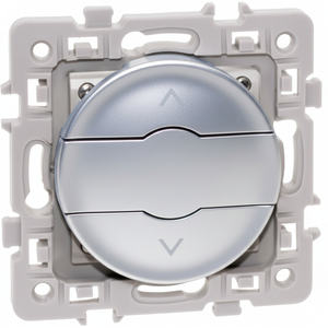 Interruptor de persiana enrollable plateado de 3 botones en diseño cuadrado - Product Image 1